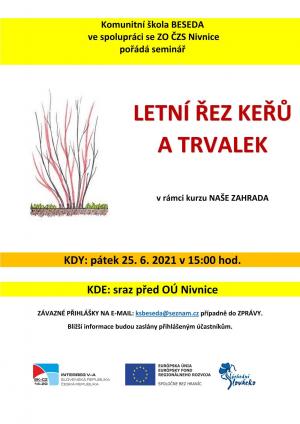 letní řez keřů a trvalek